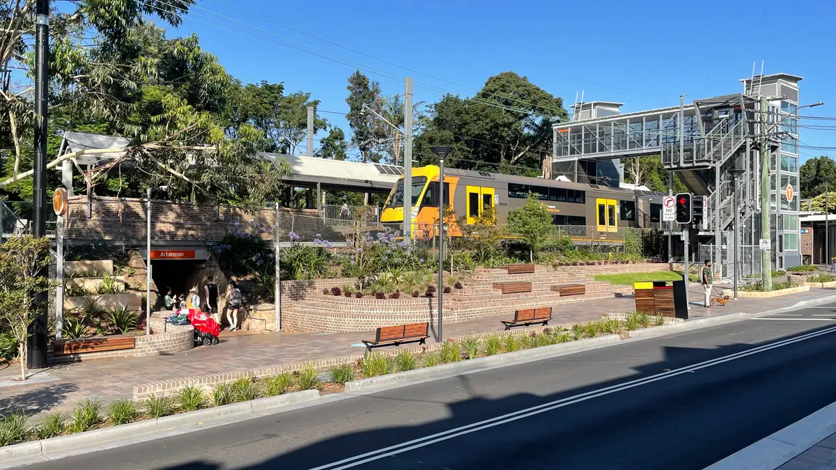 Artarmon railway station and plaza on Sydney's Lower North Shore