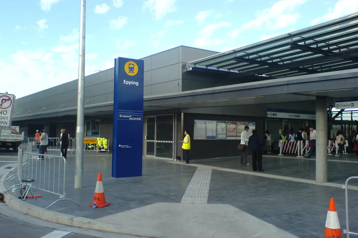 Epping station and town centre on Sydney's Upper North Shore